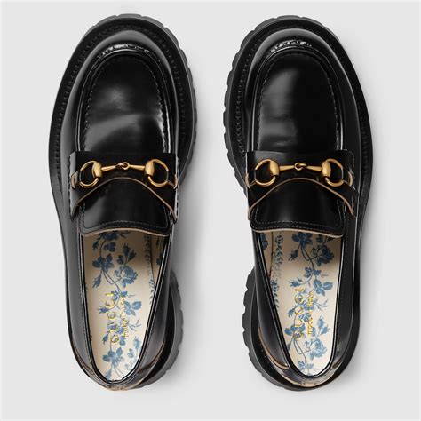 leather lug sole horsebit loafer gucci